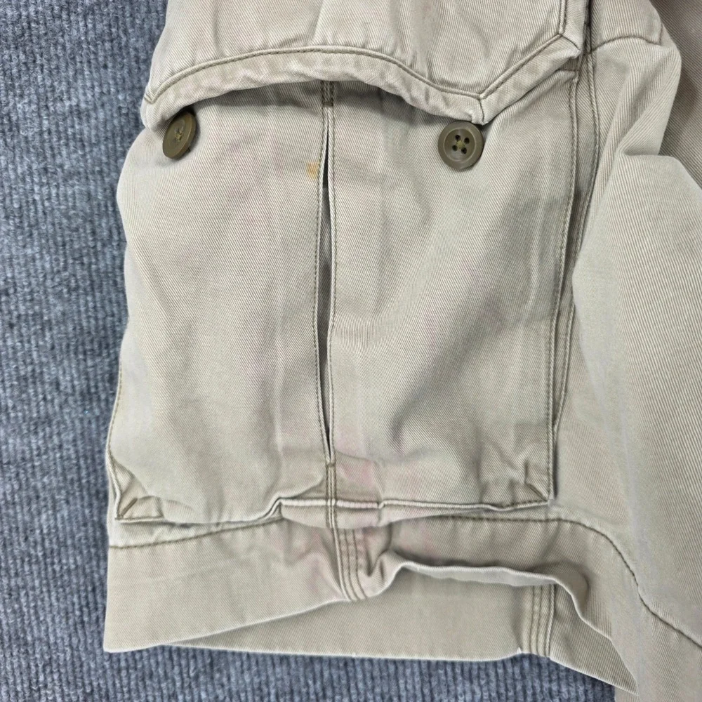 Polo Ralph Lauren Mens Khaki Tan Cotton Twill Cargo Shorts Size 36 Relaxed Fit